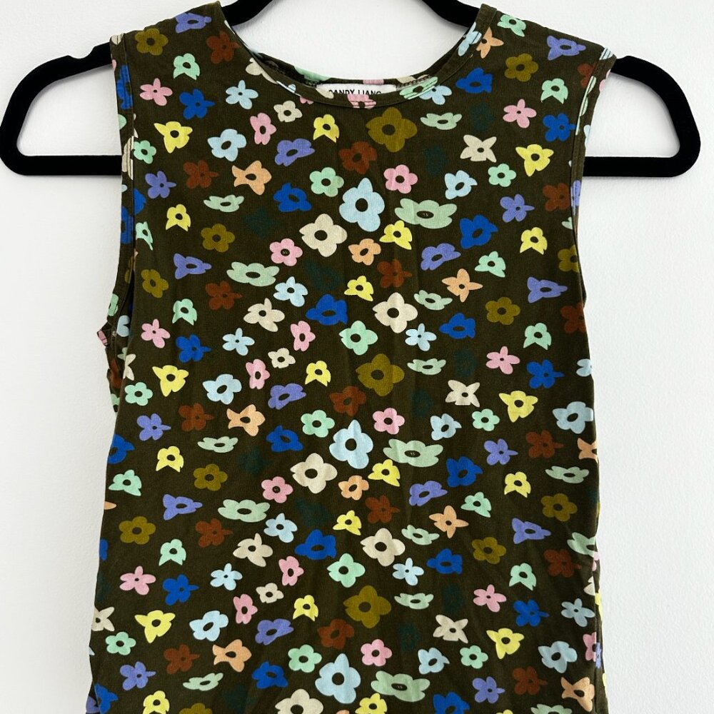 Sandy Liang Floral Print Tank